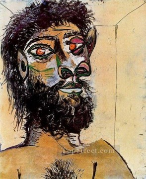 Tete d homme barbu 1956 Cubist Oil Paintings